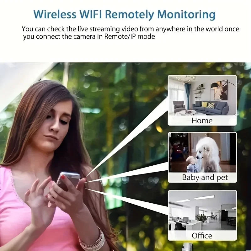 Mini caméra WiFi HD 1080P, surveillance de sécurité intérieure, babyphone, vision nocturne, caméscope IP, audio et vidéo.