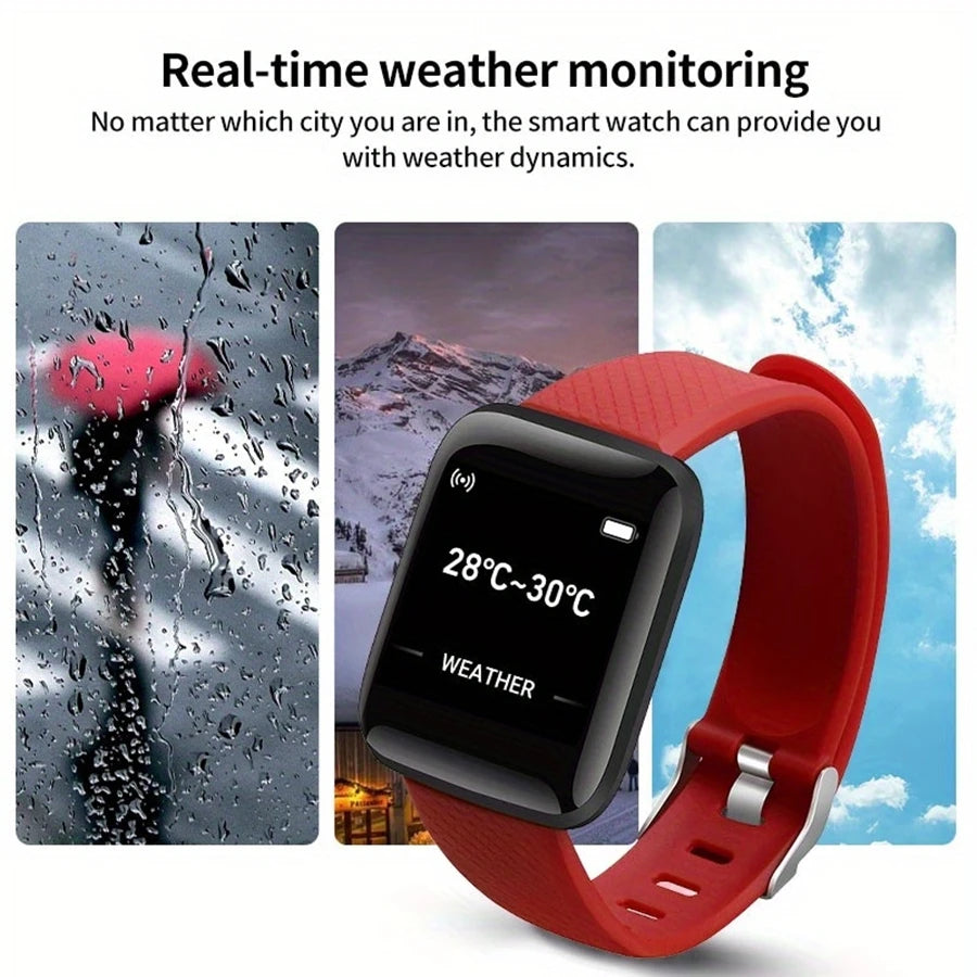 Montre connectée pour hommes et femmes, bracelet avec moniteur d'activité physique et de messages, cadeau d'anniversaire, horloge électronique pour Android et iOS