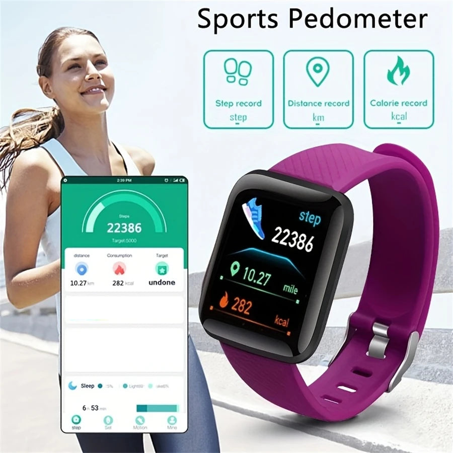 Montre connectée pour hommes et femmes, bracelet avec moniteur d'activité physique et de messages, cadeau d'anniversaire, horloge électronique pour Android et iOS