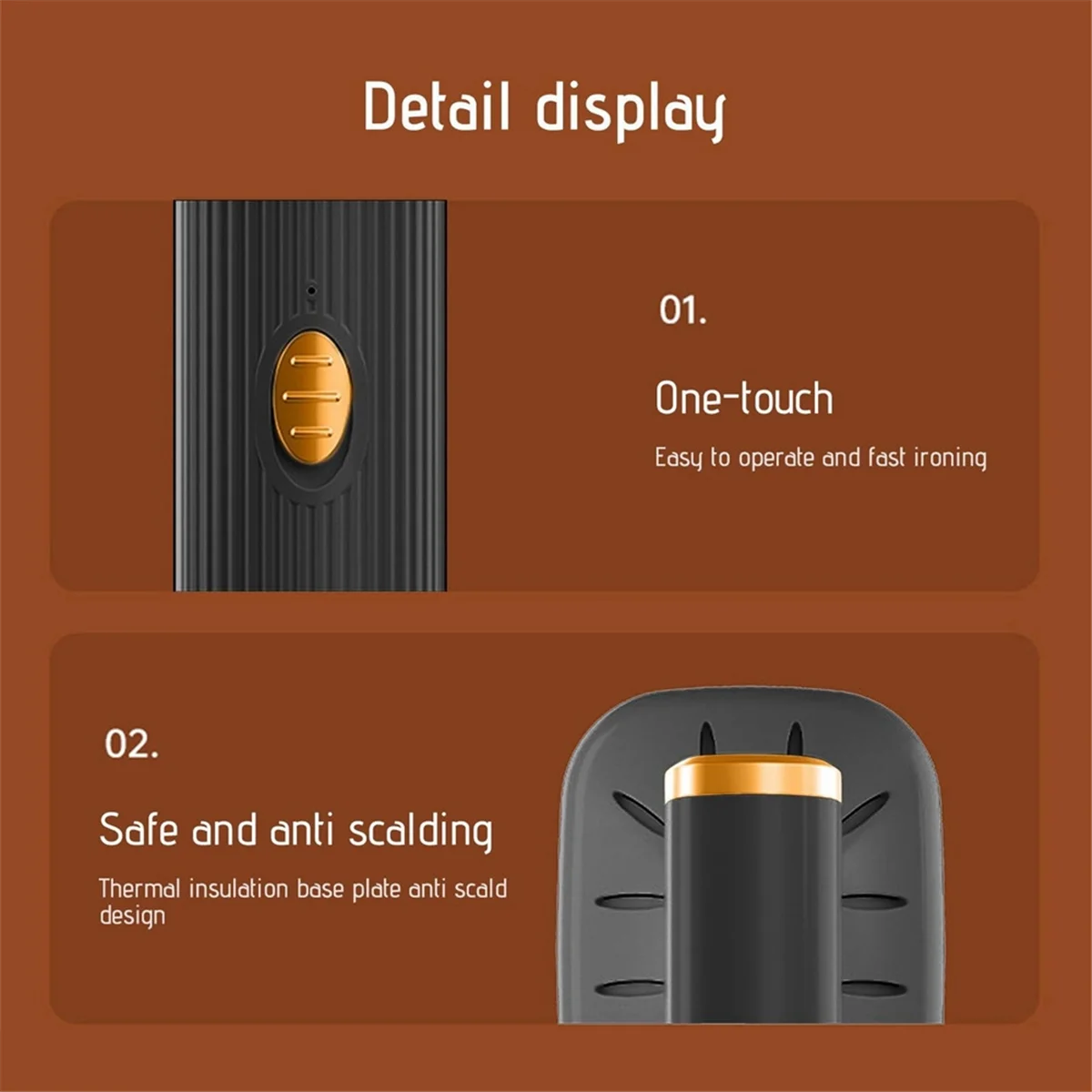 Défroisseur vapeur portable de voyage pour vêtements, mini fer à vapeur rotatif à 180°, fer à vapeur portatif pour vêtements en tissu, noir