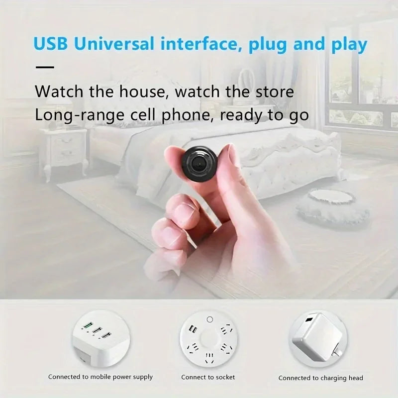 Mini caméra WiFi HD 1080P, surveillance de sécurité intérieure, babyphone, vision nocturne, caméscope IP, audio et vidéo.