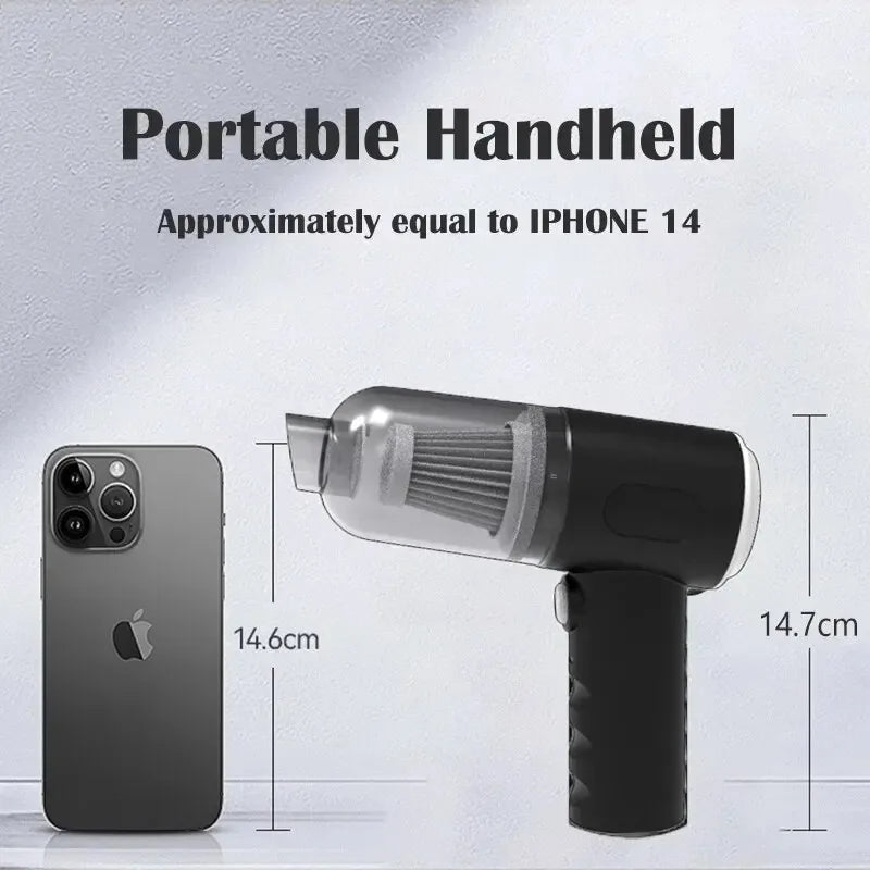 Aspirateur de voiture sans fil 9000 Pa, chargement USB, appareil de nettoyage portable 1200 mAh, mini aspirateur eau et poussière pour la maison