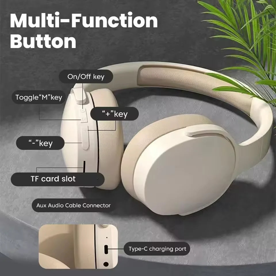 Casque Sans Fil Bluetooth P2961 – Son HiFi 9D, Autonomie Longue Durée & Basses Puissantes