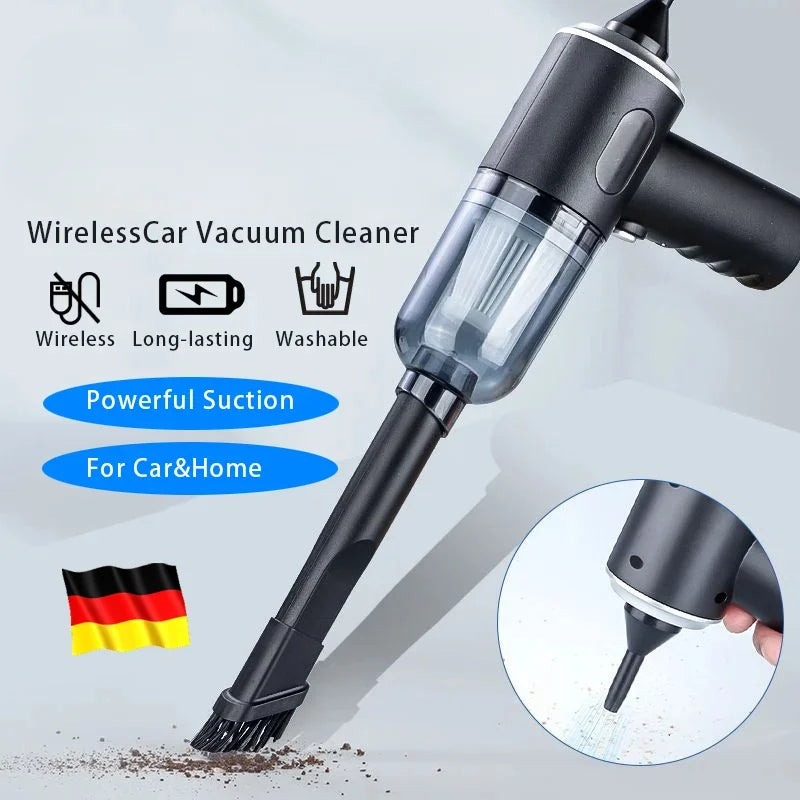 Aspirateur de voiture sans fil 9000 Pa, chargement USB, appareil de nettoyage portable 1200 mAh, mini aspirateur eau et poussière pour la maison