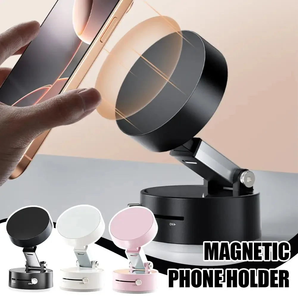 Support Téléphone Magnétique Double Face à Ventouse – Fixation Ultra-Forte & Mains Libres