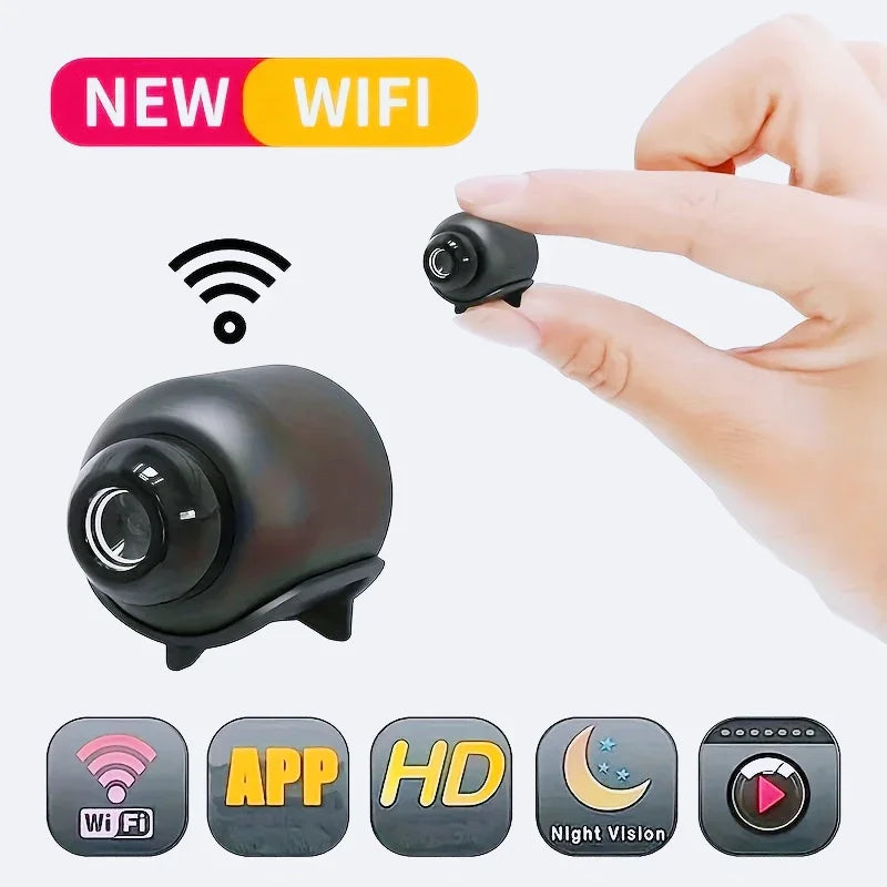 Mini caméra WiFi HD 1080P, surveillance de sécurité intérieure, babyphone, vision nocturne, caméscope IP, audio et vidéo.