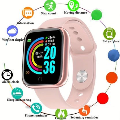 Montre connectée pour hommes et femmes, bracelet avec moniteur d'activité physique et de messages, cadeau d'anniversaire, horloge électronique pour Android et iOS