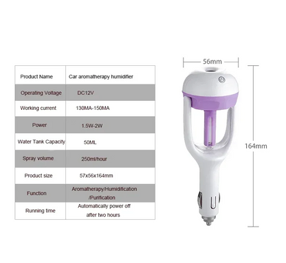 Mini humidificateur d'air pour voiture, purificateur d'air à vapeur, diffuseur d'arômes, diffuseur d'huiles essentielles et d'aromathérapie, brumisateur automatique pour voiture