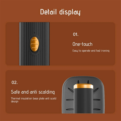 Défroisseur vapeur portable de voyage pour vêtements, mini fer à vapeur rotatif à 180°, fer à vapeur portatif pour vêtements en tissu, noir