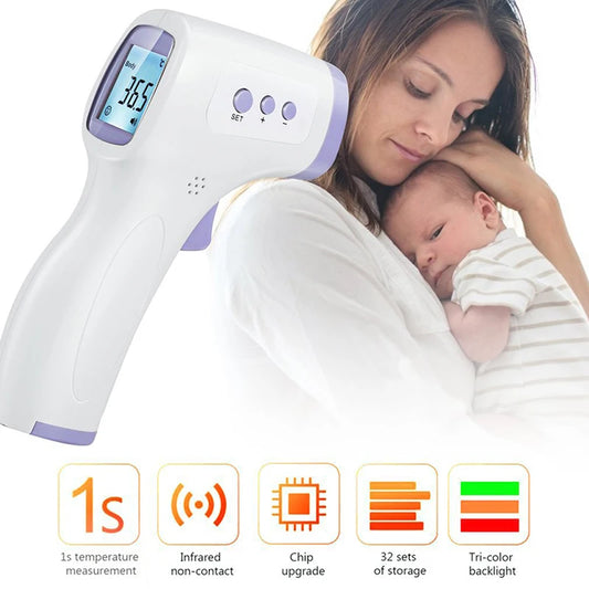 Thermomètre frontal infrarouge numérique, outil électronique de mesure de la fièvre sans contact, pour l'extérieur et la maison, pour bébés et adultes