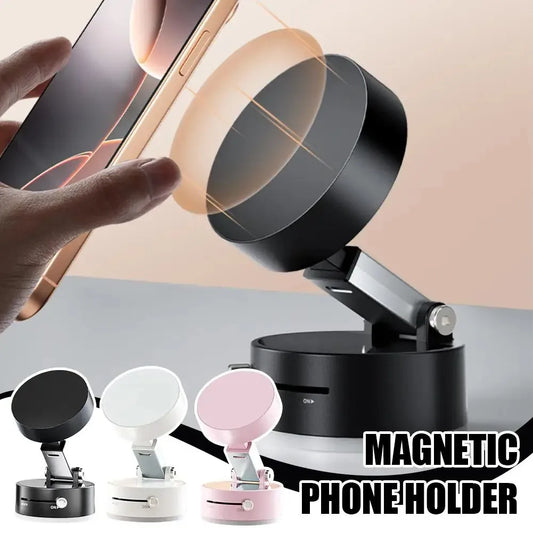 Support Téléphone Magnétique Double Face à Ventouse – Fixation Ultra-Forte & Mains Libres