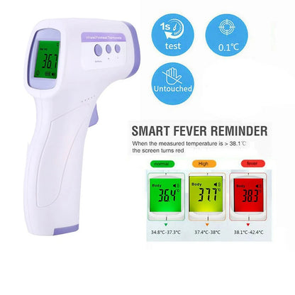 Thermomètre frontal infrarouge numérique, outil électronique de mesure de la fièvre sans contact, pour l'extérieur et la maison, pour bébés et adultes